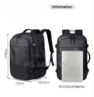 Versatile, Unisex Expandable Backpack (Black/Grey)
