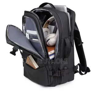 Versatile, Unisex Expandable Backpack (Black/Grey)