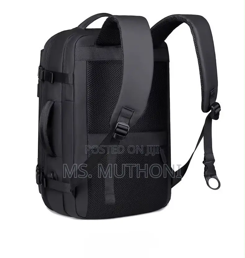 Versatile, Unisex Expandable Backpack (Black/Grey)