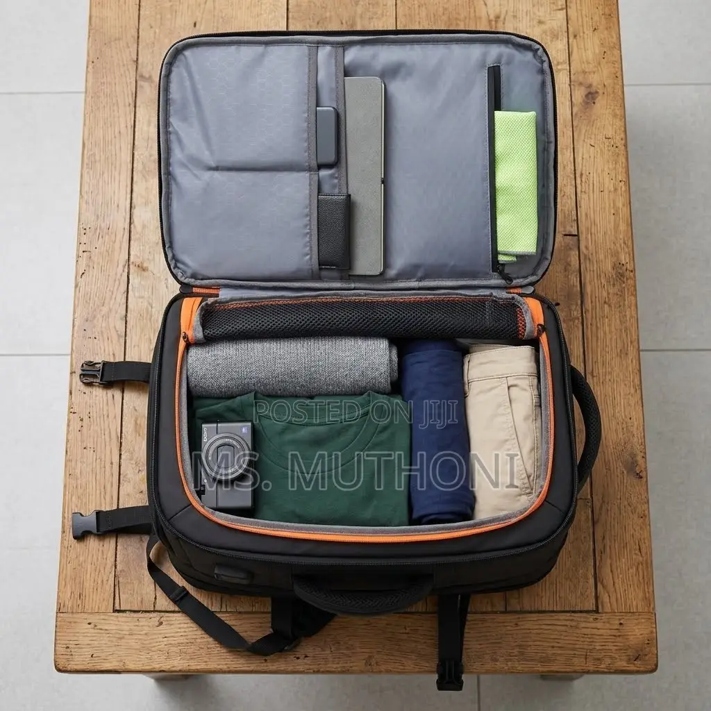 Versatile, Unisex Expandable Backpack (Black/Grey)