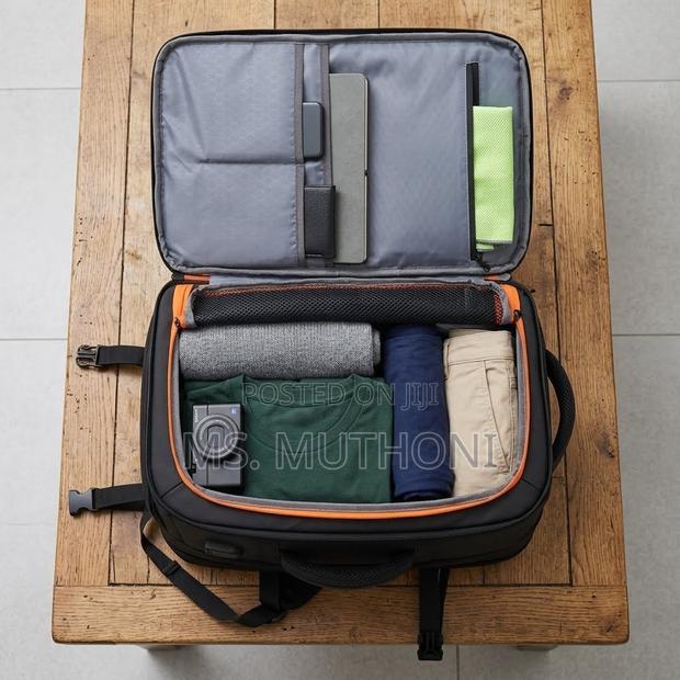 Versatile, Unisex Expandable Backpack (Black/Grey) - thumbnail 3