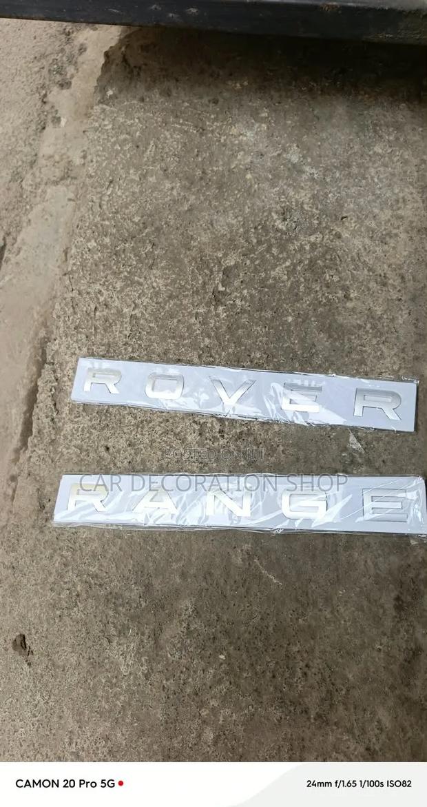 Silver Range Rover 3D Front/Rear Lettering Replacement Badge - main view