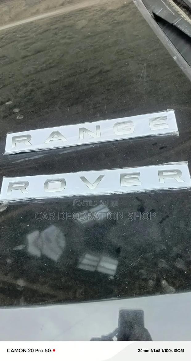 Silver Range Rover Hood or Tailgate Letter Emblem - main view