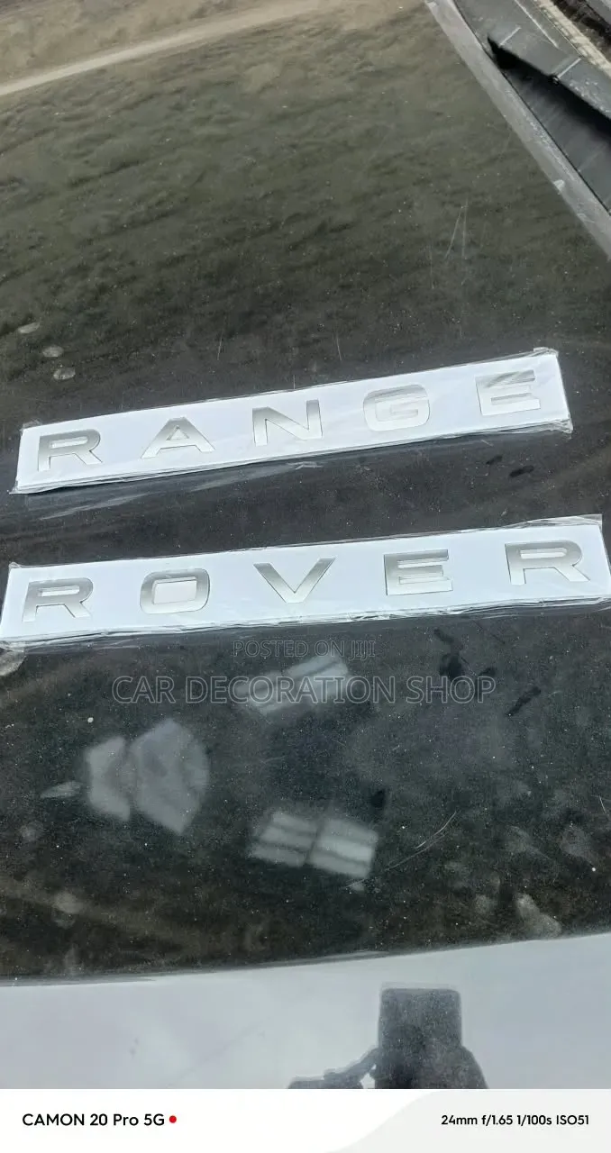 Silver Range Rover Hood or Tailgate Letter Emblem