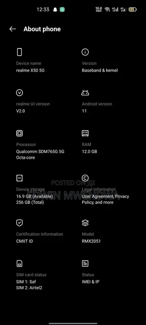 Realme X50 5G 256 GB Blue