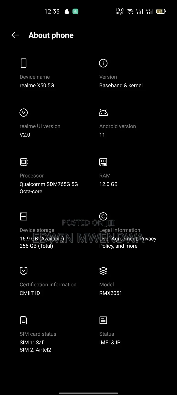 Realme X50 5G 256 GB Blue