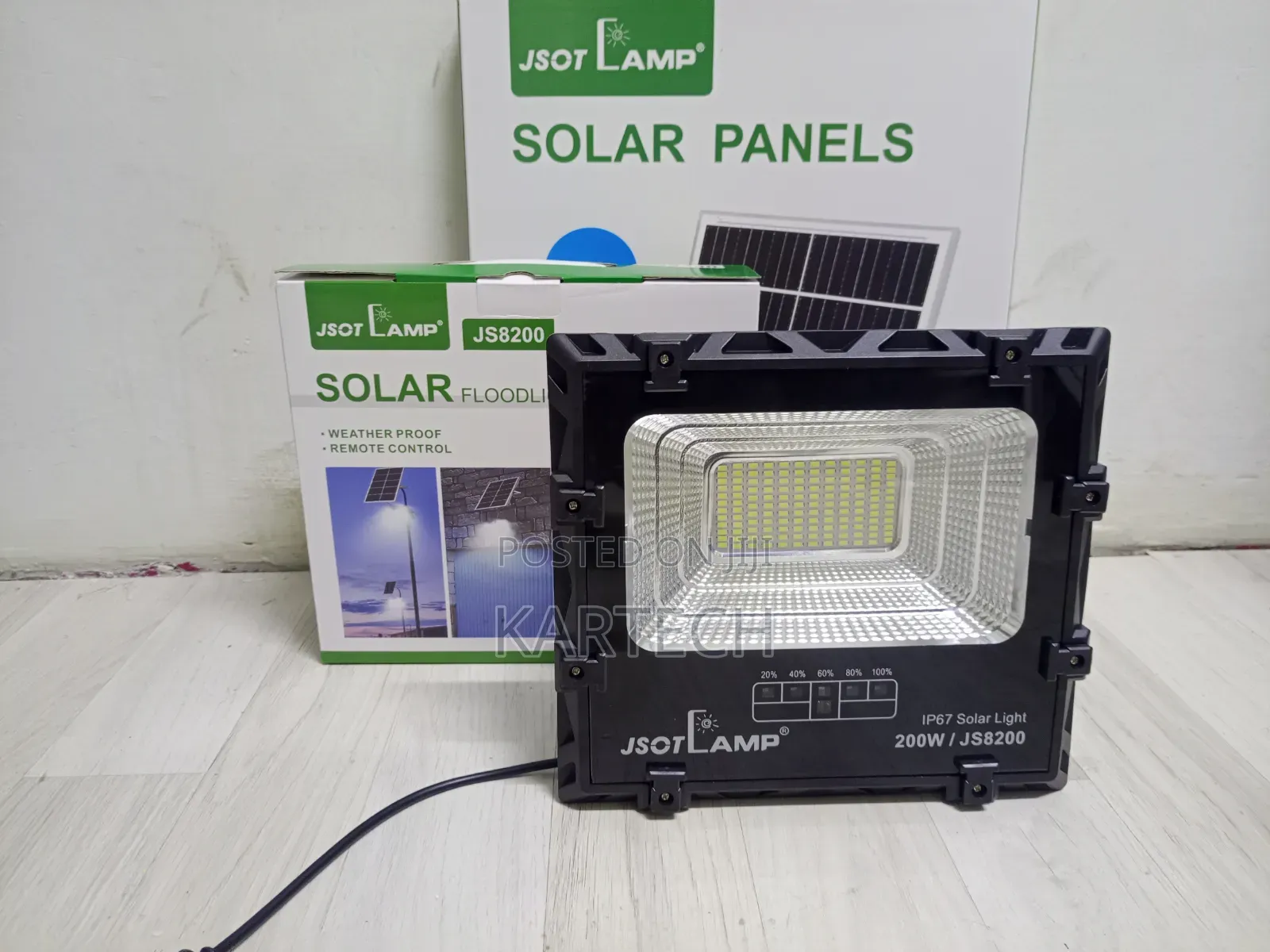 JSOT Lamp JS8200 200W Solar Security Light With Remote Control