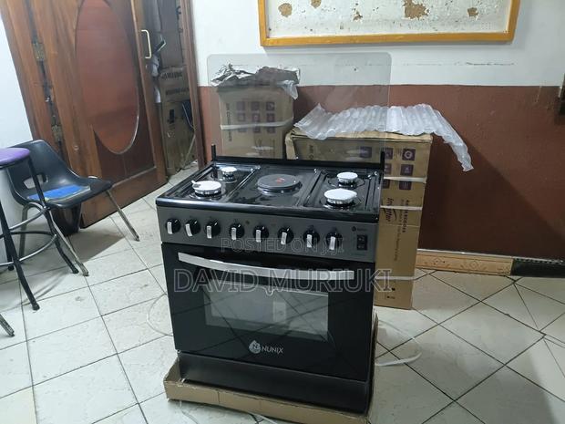 Nunix 60×80cm Freestanding Cooker – 4 Gas + 1 Electric