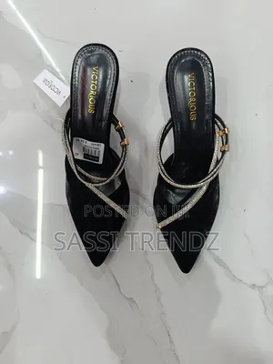 Victoria Kitted Suede Black Heels