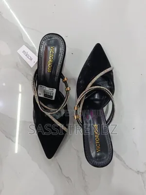Victoria Kitted Suede Black Heels