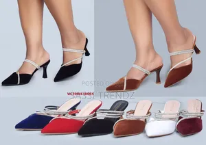 Victoria Kitted Suede Black Heels