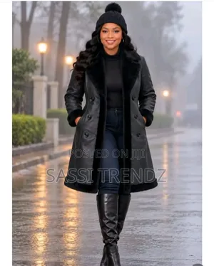Leather Long Trench Coat & Fur Lining