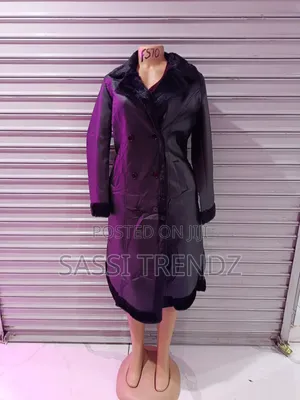 Leather Long Trench Coat & Fur Lining