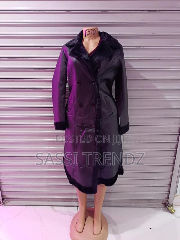 Leather Long Trench Coat & Fur Lining - thumbnail 2