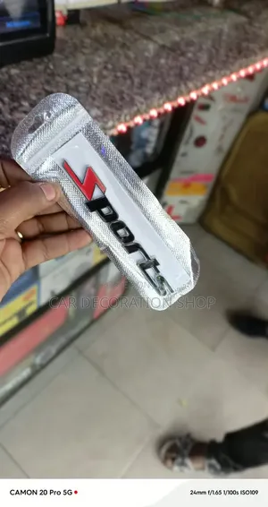 Sport Badge With Red_white Stylized S Chromelettering