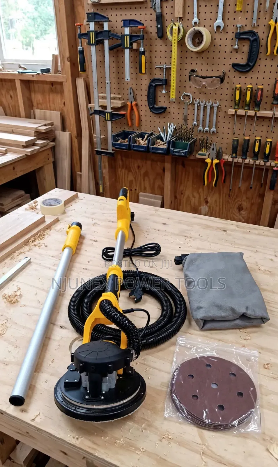 Electric Drywall Sander With a Vacuum Dust Collection System