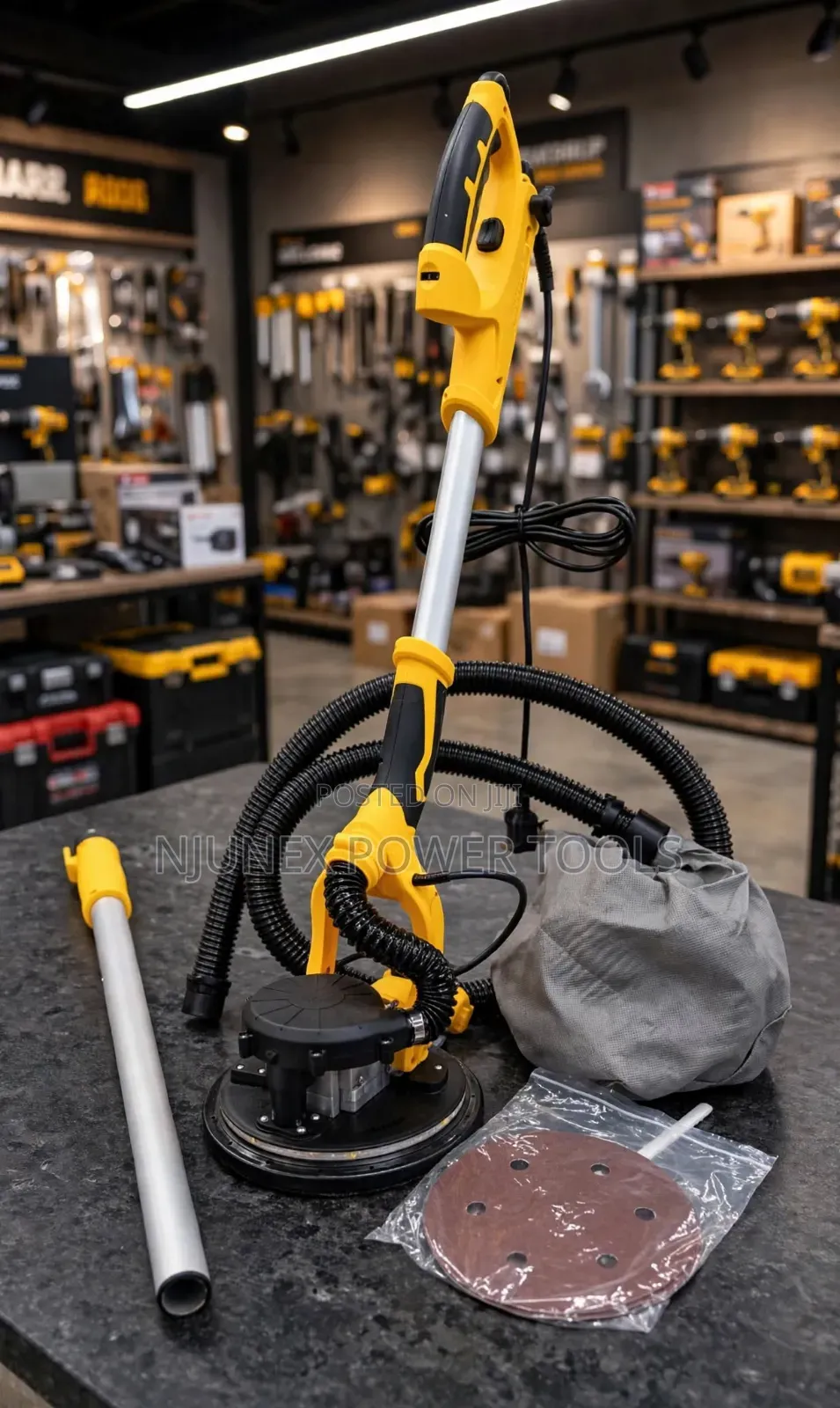 Electric Drywall Sander With a Vacuum Dust Collection System