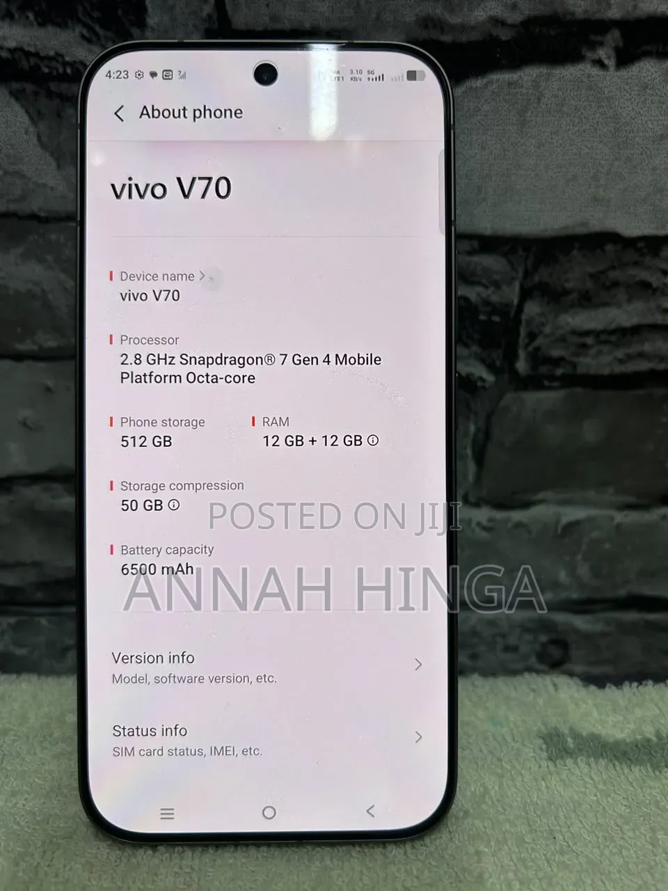 Vivo V70 512 GB Gray