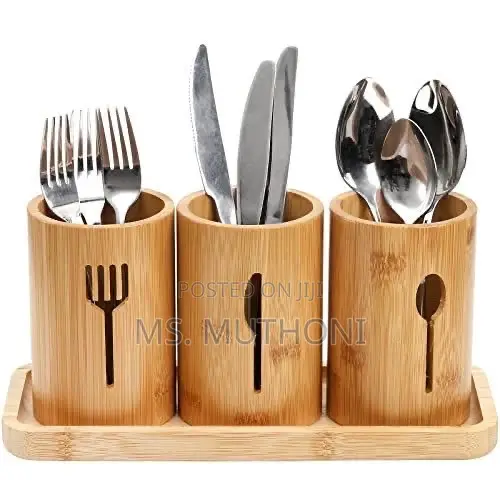 Bamboo Countertop Cutlery Set