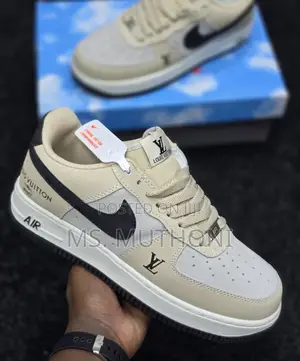 Beige / Black Louis Vuitton X Nike Air Force 1 Low-Top Sneakers ;40-45