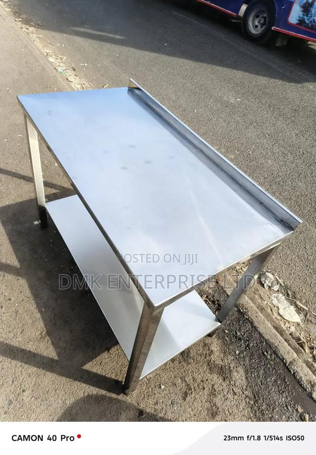 Stainless Steel Work Table With a Lower Storage Shelf - main view
