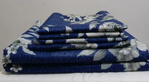 2 Blue Flowered King-Size Bedsheets With 4pillow Cases
