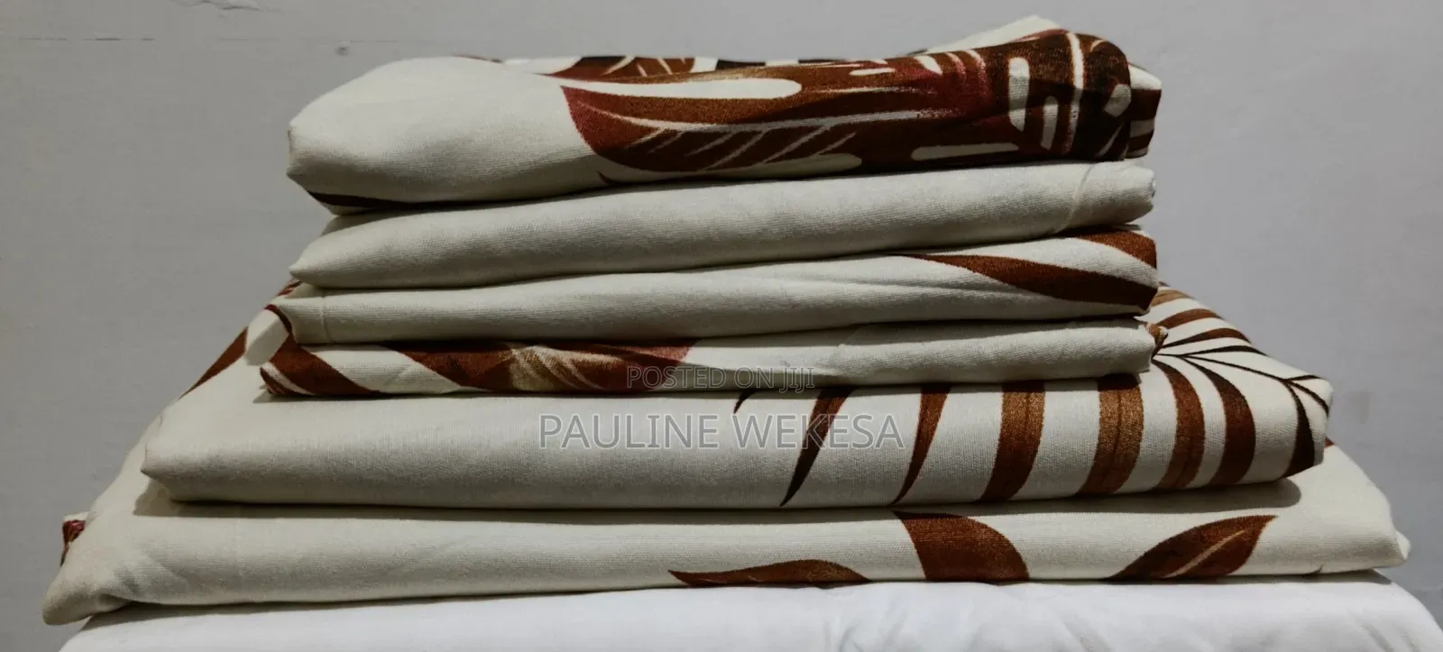 2 Brown and Cream King Size Bedsheets With 4pillow Cases