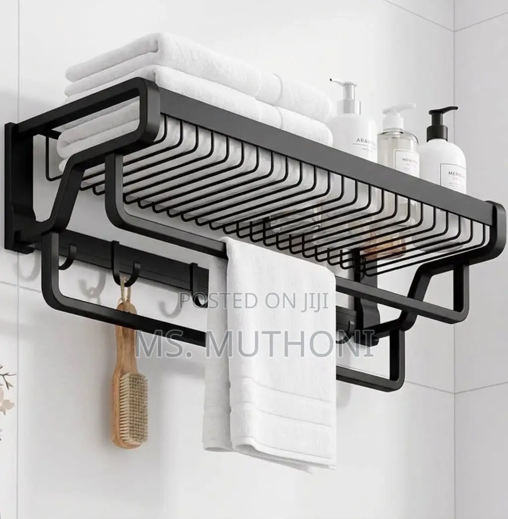 Dual-Tier Bathroom Towel Shelf (60 Cm)