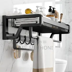 Dual-Tier Bathroom Towel Shelf (60 Cm)