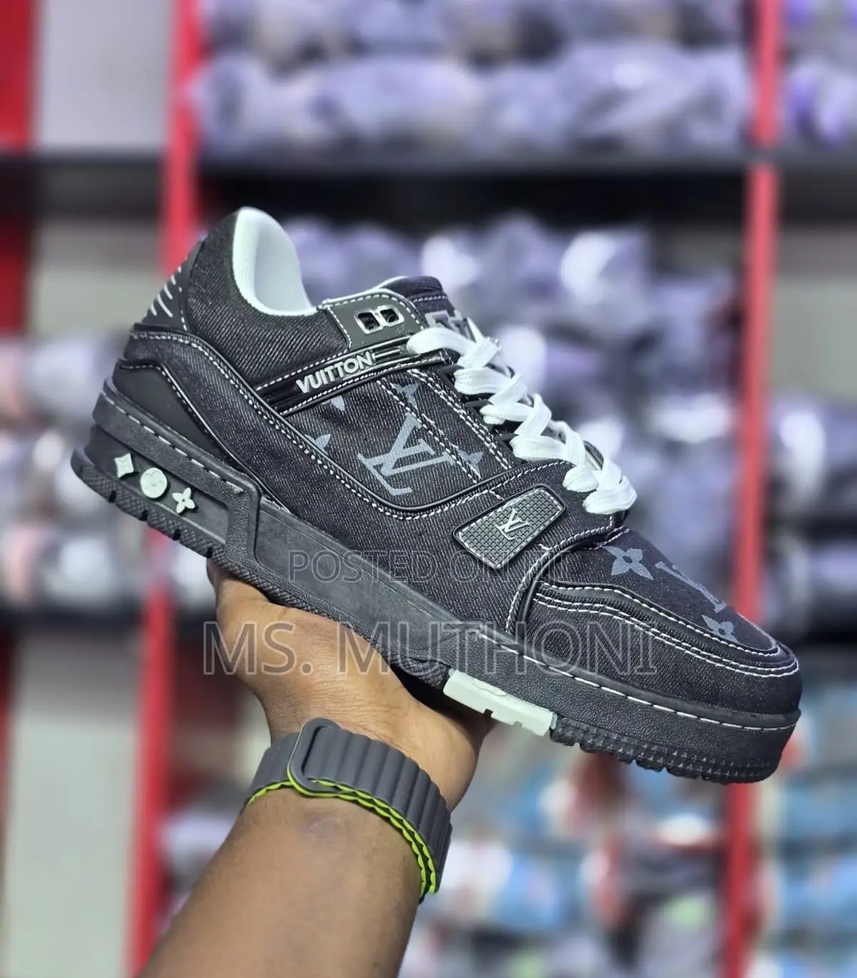 Louis Vuitton LV Trainer Black Monogram Denim Size 40-45