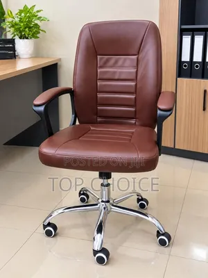 Leather Office Chair ; Brown and Black