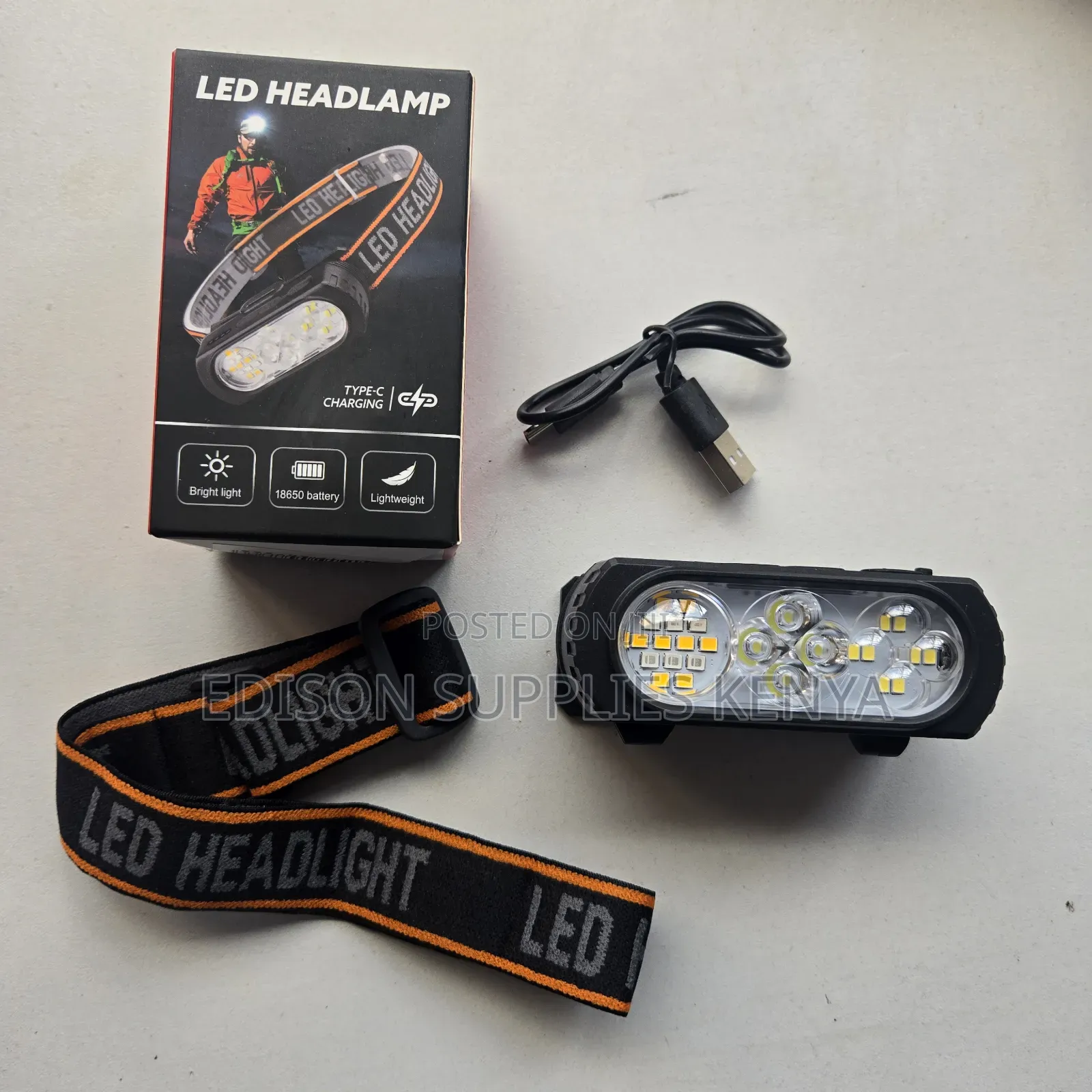 Headlamp Multicolour Head Torch Camp Flashlight Rechargeable Head Lamp