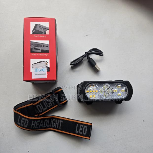 Headlamp Multicolour Head Torch Camp Flashlight Rechargeable Head Lamp - thumbnail 2
