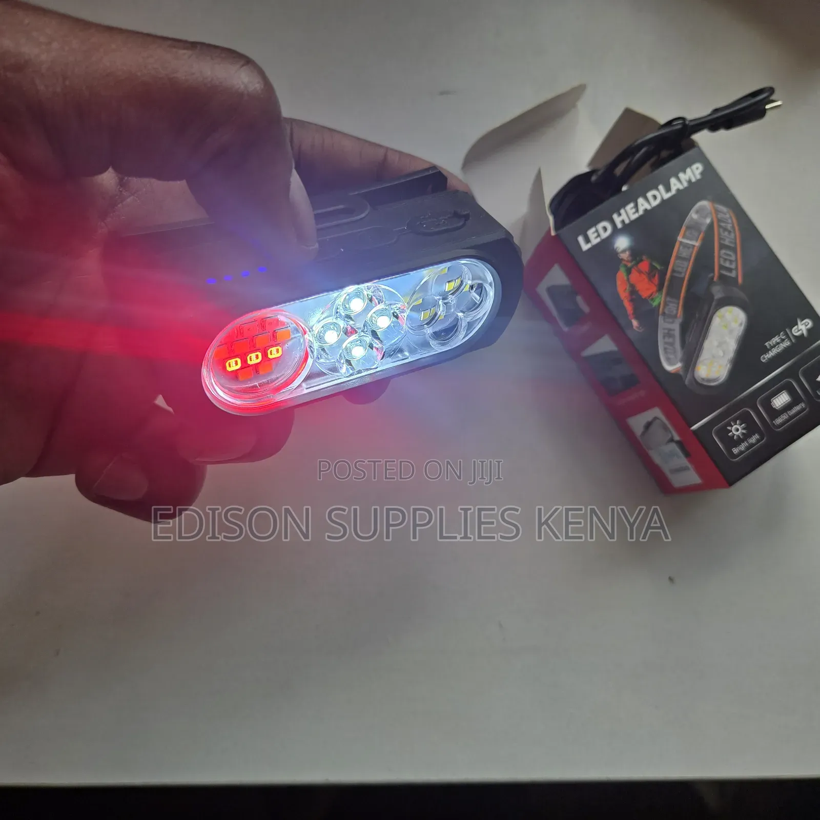 Headlamp Multicolour Head Torch Camp Flashlight Rechargeable Head Lamp