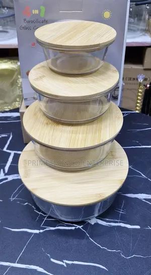 4 in 1 Round Borosilicate Glass Container Set.