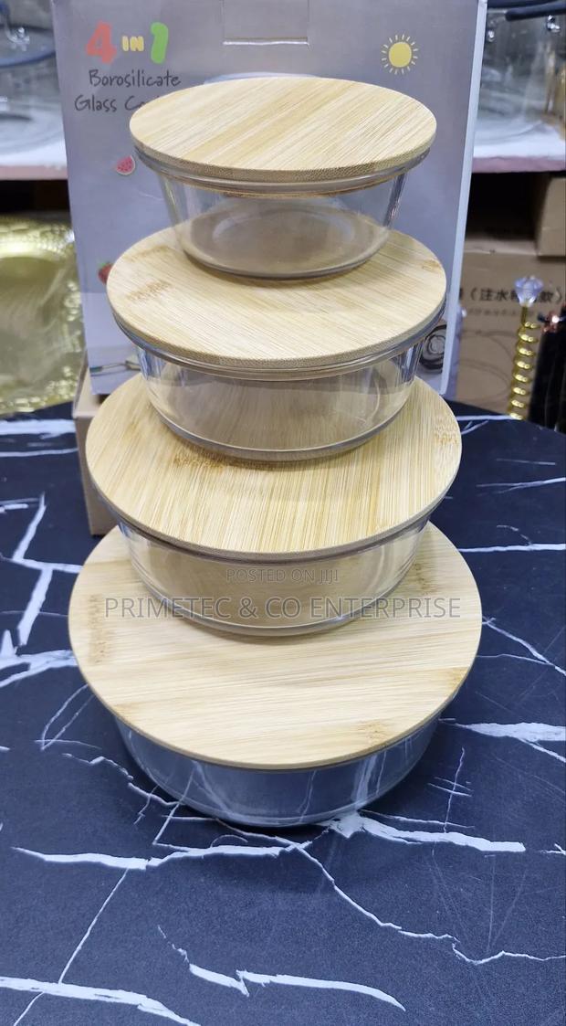 4 in 1 Round Borosilicate Glass Container Set. - main view