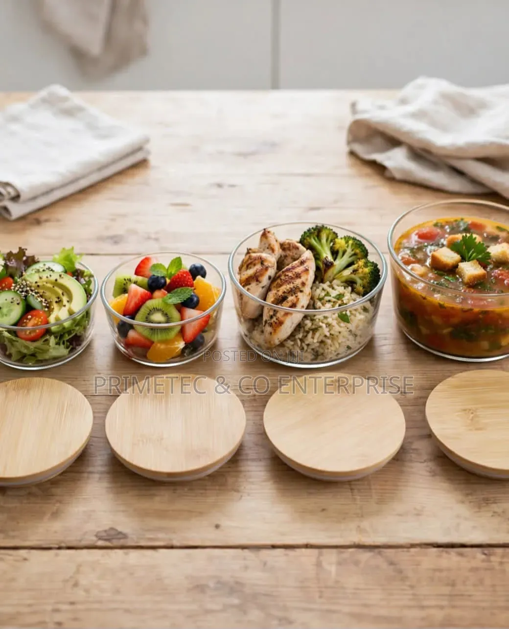 4 in 1 Round Borosilicate Glass Container Set.