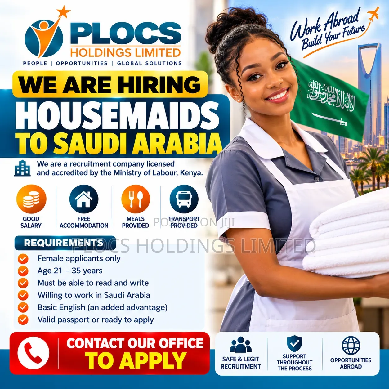 URGENT: Hiring Housemaids for Saudi Arabia – Free Processing