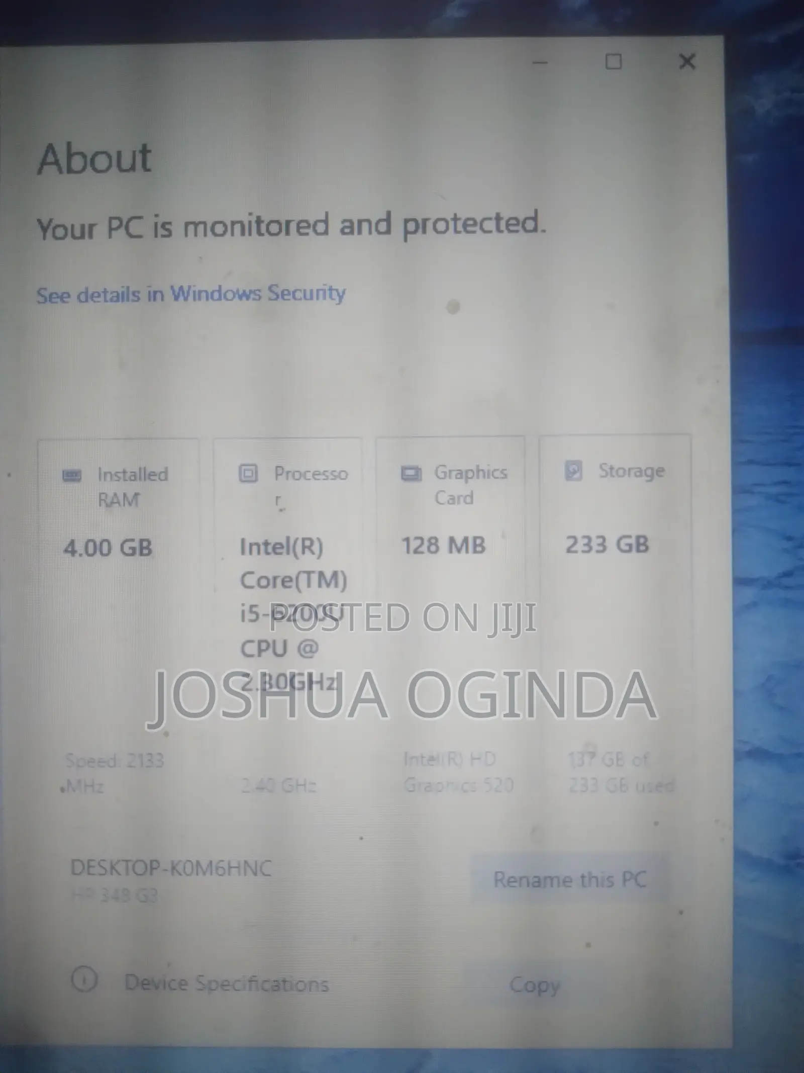 Laptop HP 340s 4GB Intel Core i5 HDD 256GB