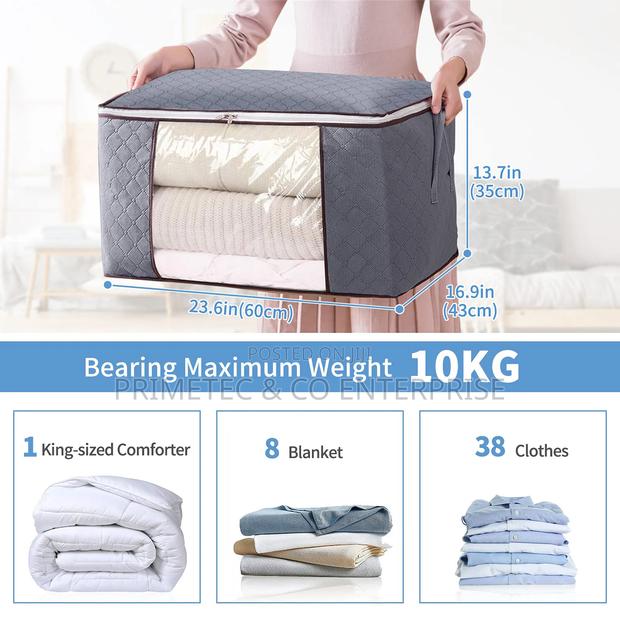 80L Clear Front Pane Foldable Clothes Organizer Bag - thumbnail 2