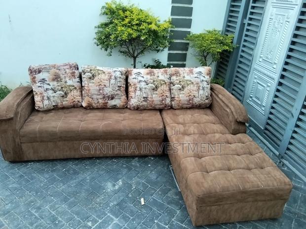 Brown L Shape Sofa