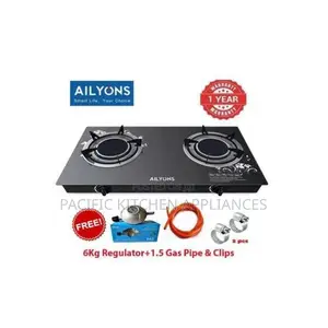 AILYONS 2 Burner Tabletop Auto-Ignition Stainless Steel Gas Cooker