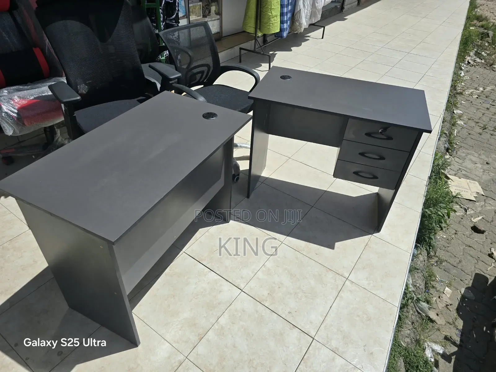 Gray Reception Office Desk