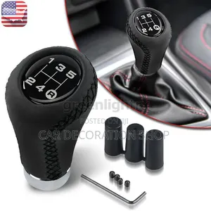 5-Speed Universal Manual Gear Knob Carbon Fiber Style &Side Stitching