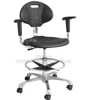 Height Adjustable, Revolving Doctor's Stool With Backrest and Armrest
