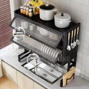 Double Layer Over the Sink Rack With Glass Acrylic Cover