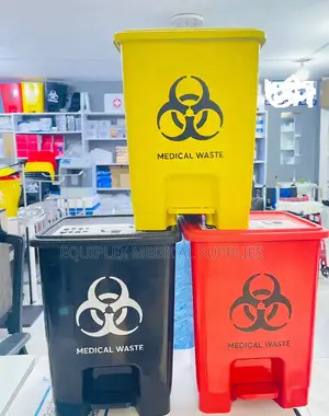 Biohazard 30L Color Coded Pedal Bins - For Medical Waste Collection