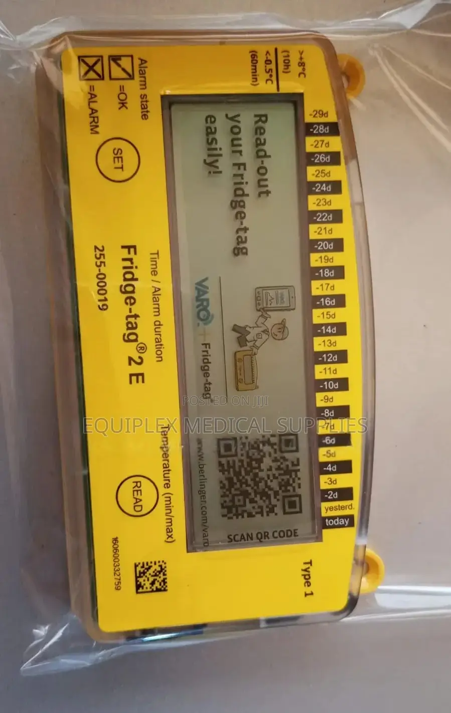 Fridge Tag for Medical Refrigerator - With Clear LCD Display
