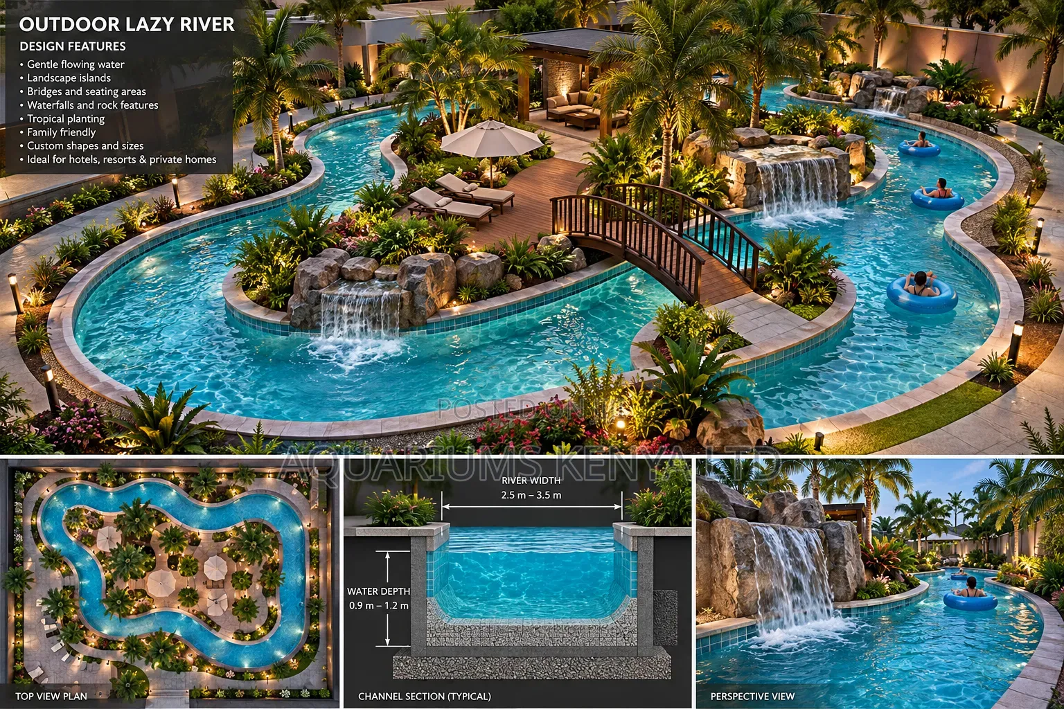 Outdoor Lazy River Construction | Swimming Pools & Water Features