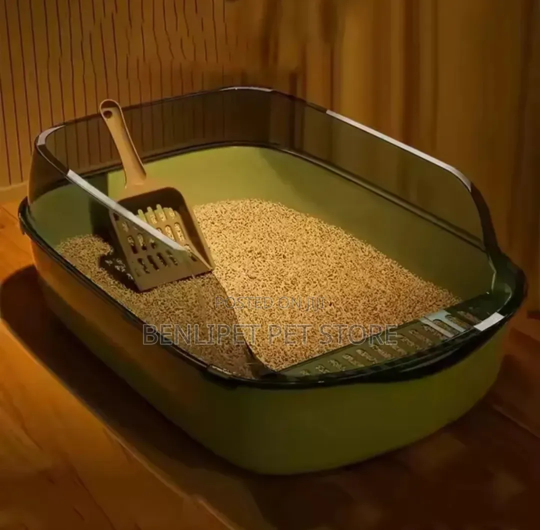 Open Top Cat Litter Box + Free Scoop